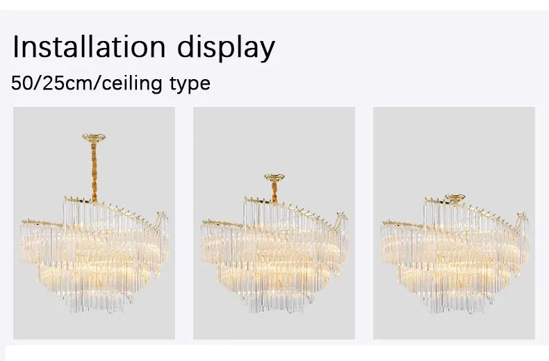 Kunlee Spiral Modern Luxury Crystal Pendant Chandelier