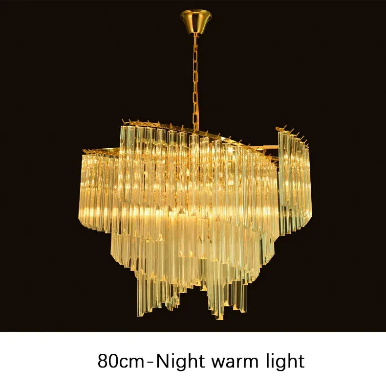 Kunlee Spiral Modern Luxury Crystal Pendant Chandelier