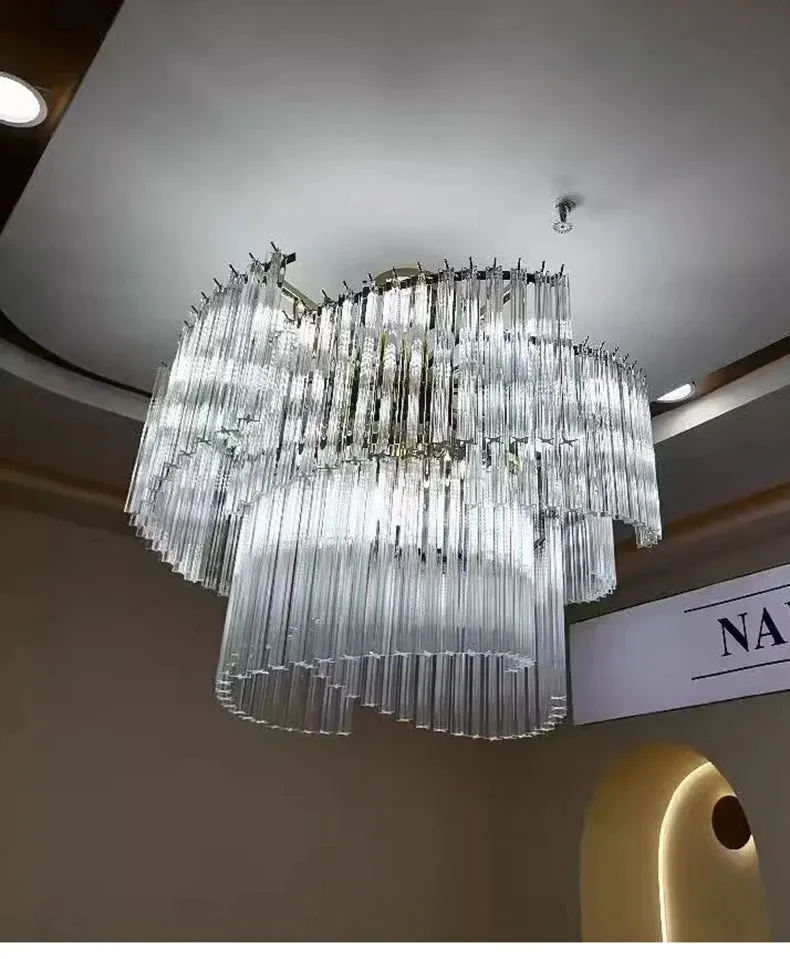 Kunlee Spiral Modern Luxury Crystal Pendant Chandelier