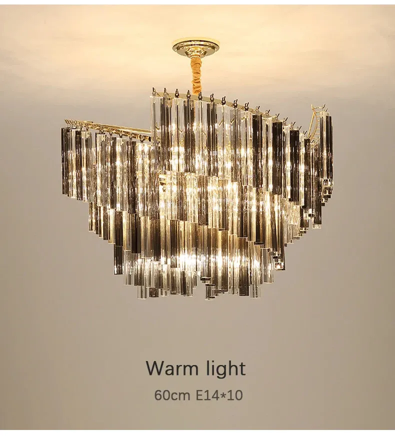 Kunlee Spiral Modern Luxury Crystal Pendant Chandelier