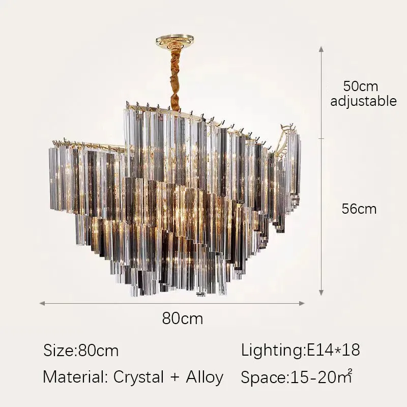 Kunlee Spiral Modern Luxury Crystal Pendant Chandelier