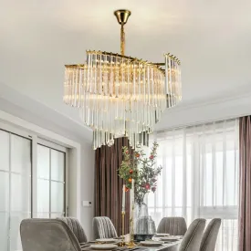 Kunlee Spiral Modern Luxury Crystal Pendant Chandelier