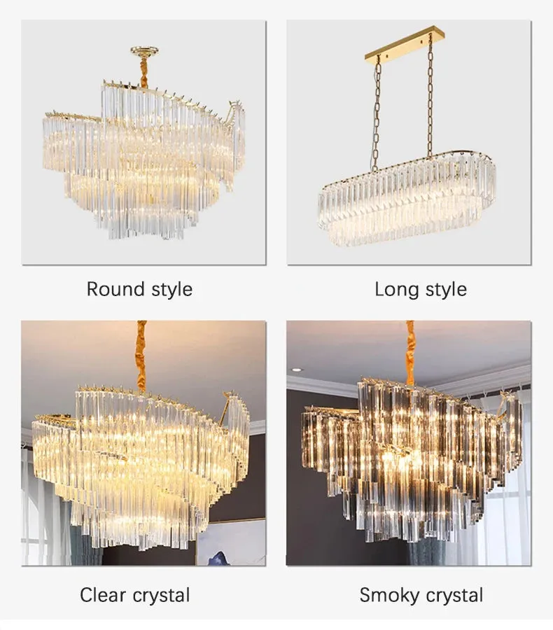 Kunlee Spiral Modern Luxury Crystal Pendant Chandelier