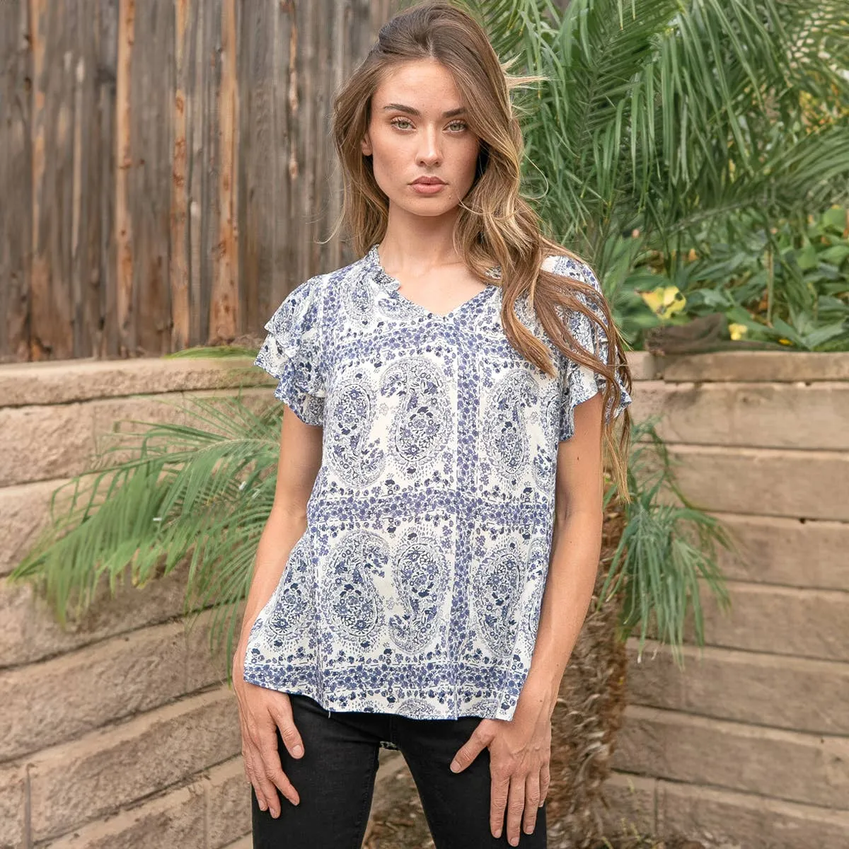 Paisley Printed Top