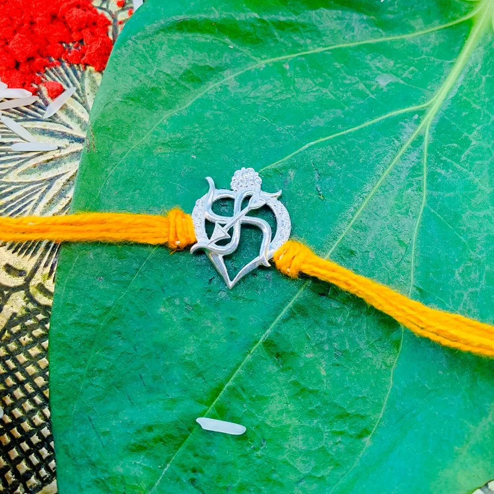 Pure Sterling Silver Swastik Rakhi