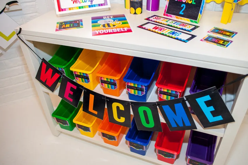 "Happy Rainbow" Classroom Decor Bundle | UPRINT | Printable Classroom Decor | Teacher Classroom Decor | Schoolgirl Style