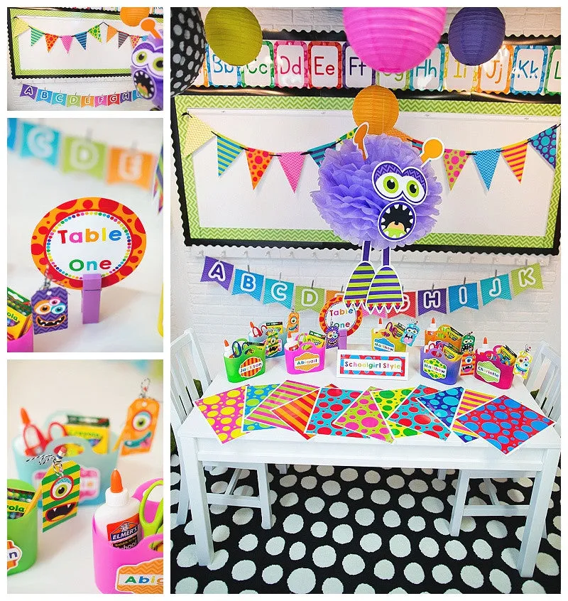 "Monster Mania" Full UPRINT Bundle | Printable Classroom Decor | Teacher Classroom Decor | Schoolgirl Style