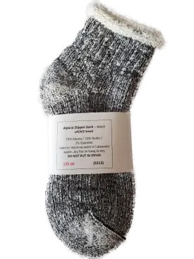 S213 Alpaca Slipper Sock Natural Ladies Small