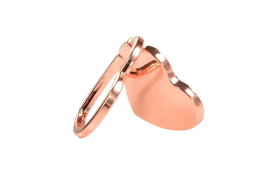 Shiny Rose Gold Heart Ring Holder