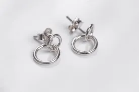 Silver circle earrings