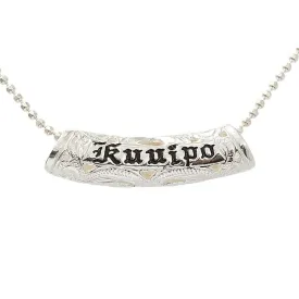 Sterling Silver Black Enamel KUUIPO (Sweetheart) Tube Slider Pendant (Chain Sold Separately)