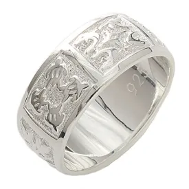 Sterling Silver Hawaiian Quilt Ring 8mm