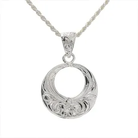 Sterling Silver Hawaiian Scroll Circle Pendant (Chain Sold Separately)