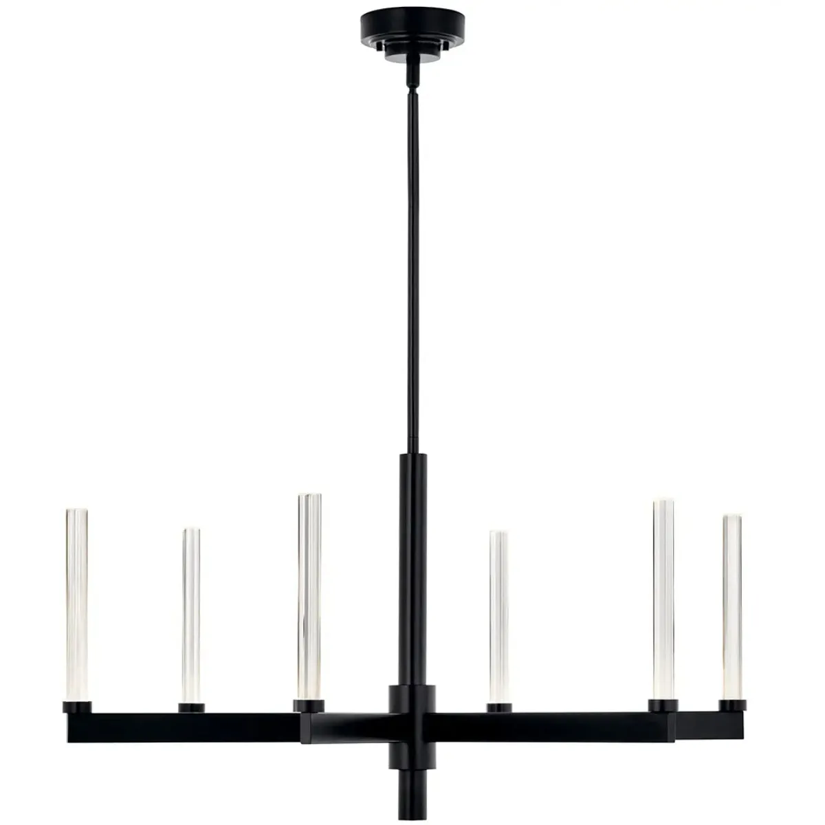 Sycara 36" 6-Light LED Chandelier, Black Finish