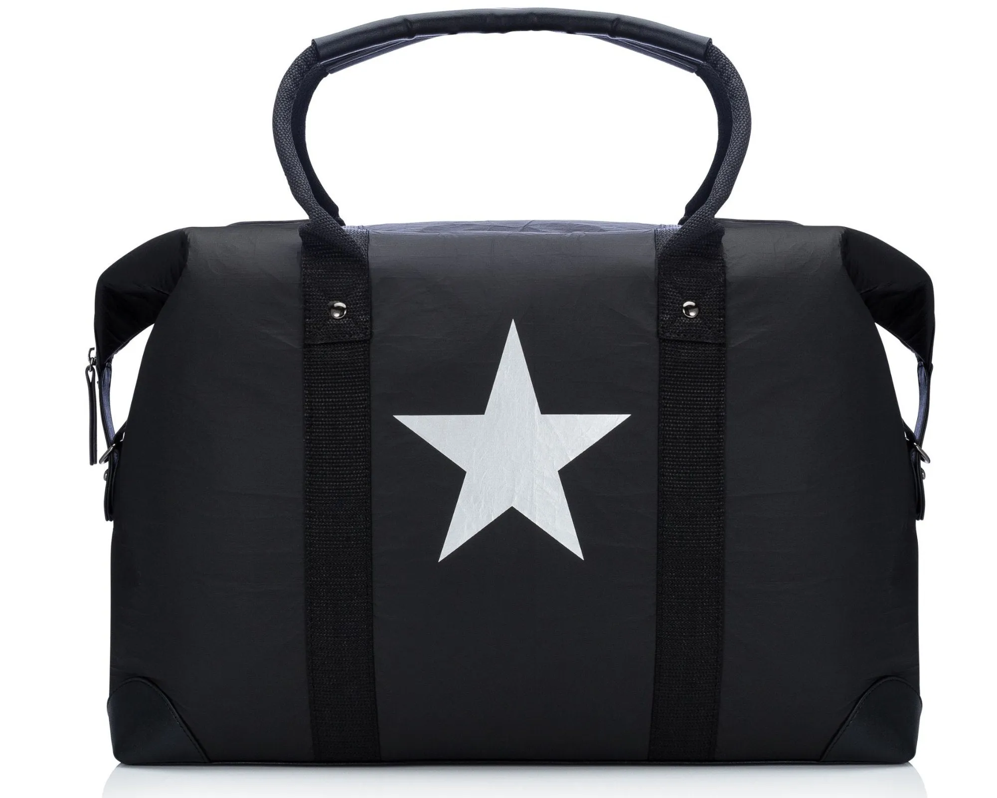 The Weekender Bag in Black with Silver Star