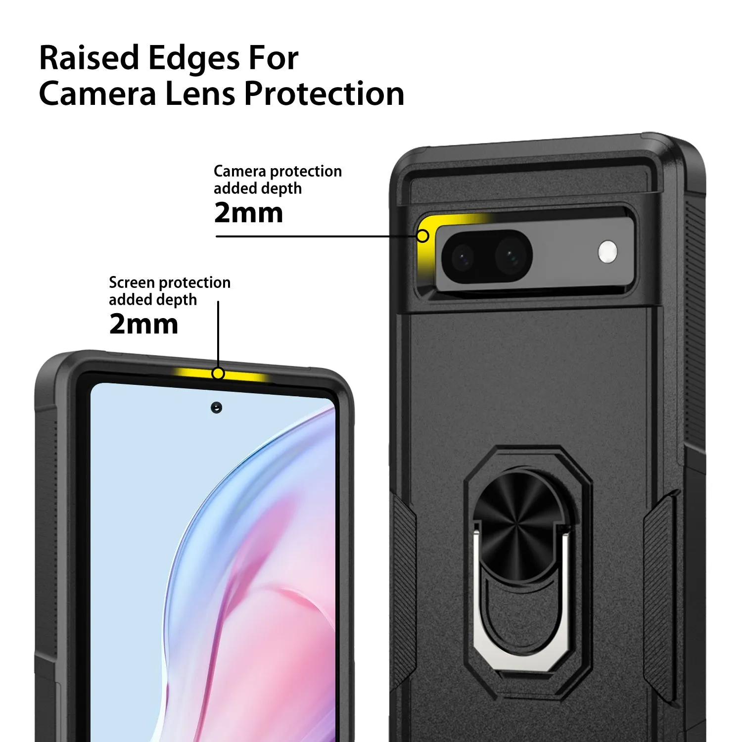 Tough On Google Pixel 7a Case Tough Armor Black