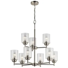 Winslow 27" 9-Light Chandelier, Brushed Nickel Finish