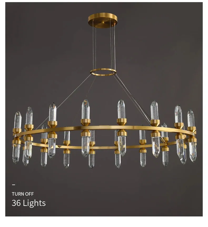 WP Modern Copper Crystal Chandelier Creative Golden Hanging Lamp