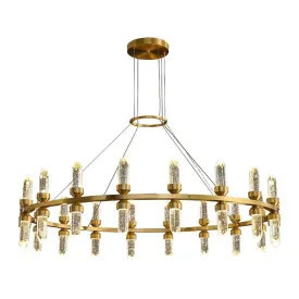 WP Modern Copper Crystal Chandelier Creative Golden Hanging Lamp