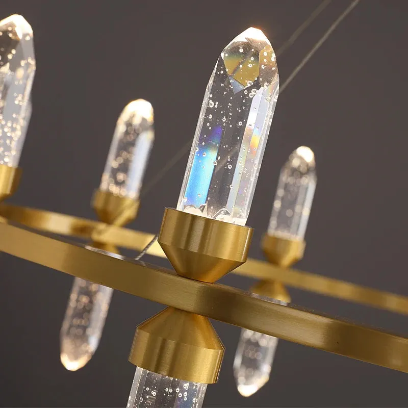 WP Modern Copper Crystal Chandelier Creative Golden Hanging Lamp